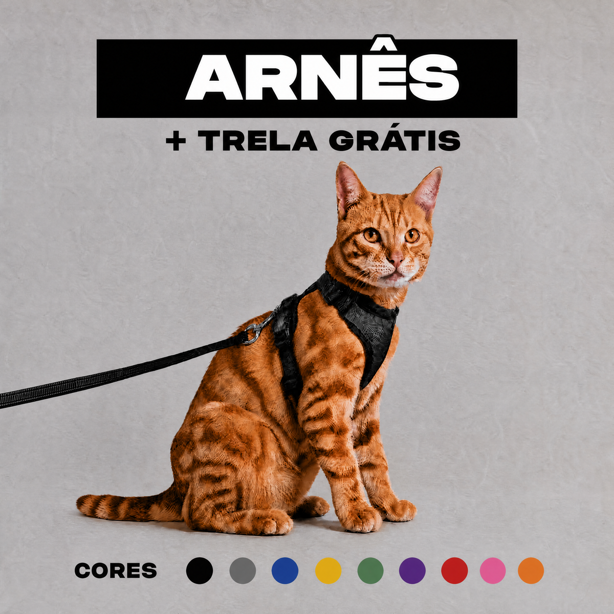 Arnês e Trela para Gatos à Prova de Fuga