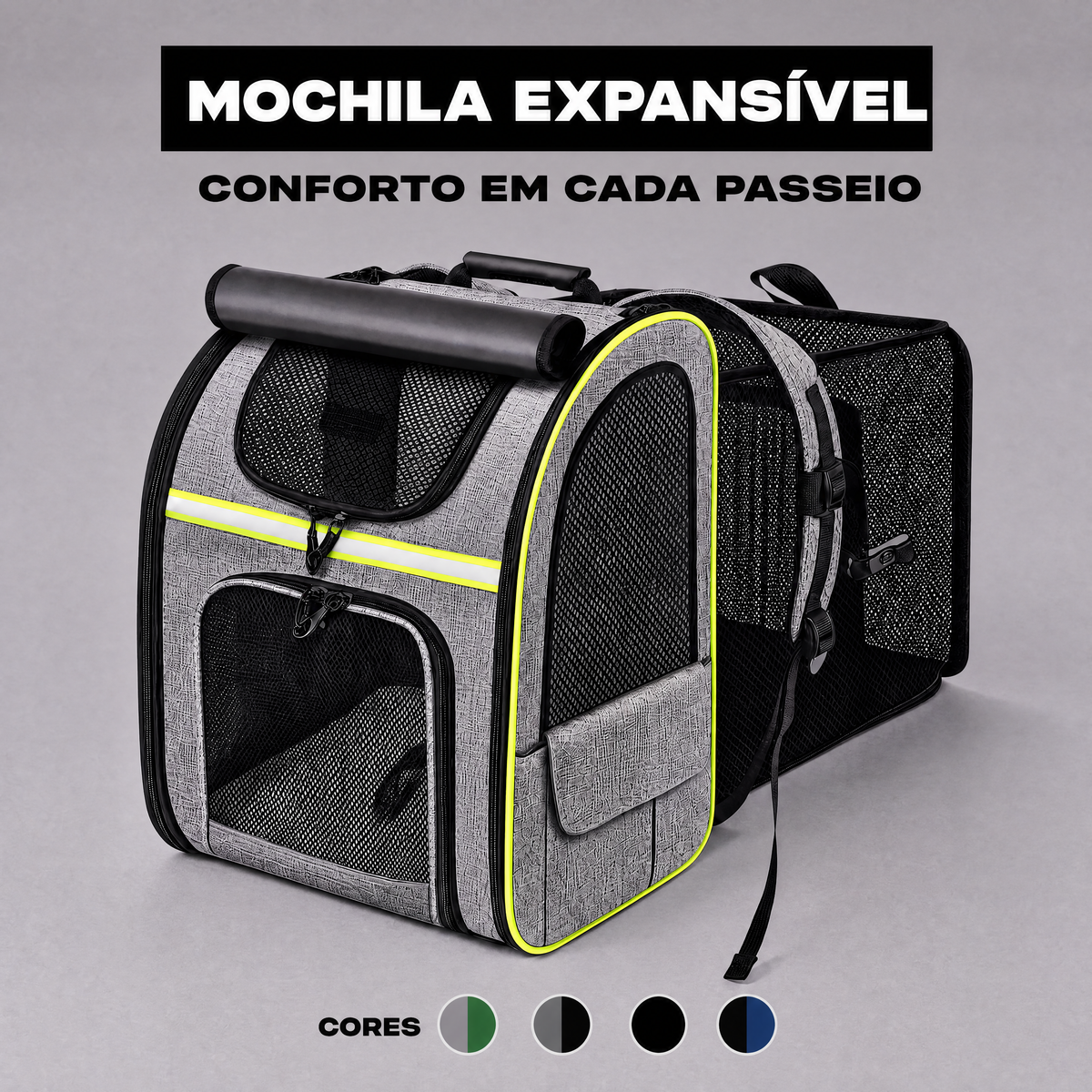 Mochila expansível para gatos