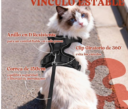 Arnês e Trela para Gatos à Prova de Fuga