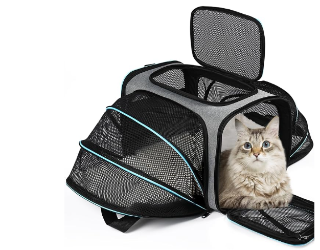 Mala de transporte expansível para gatos
