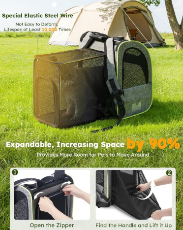 Mochila expansível para gatos