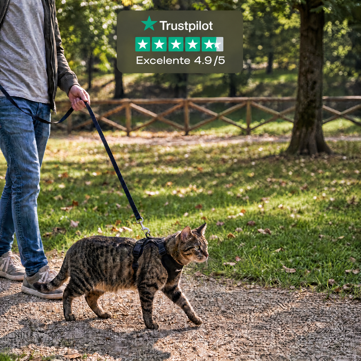Arnês e Trela para Gatos à Prova de Fuga