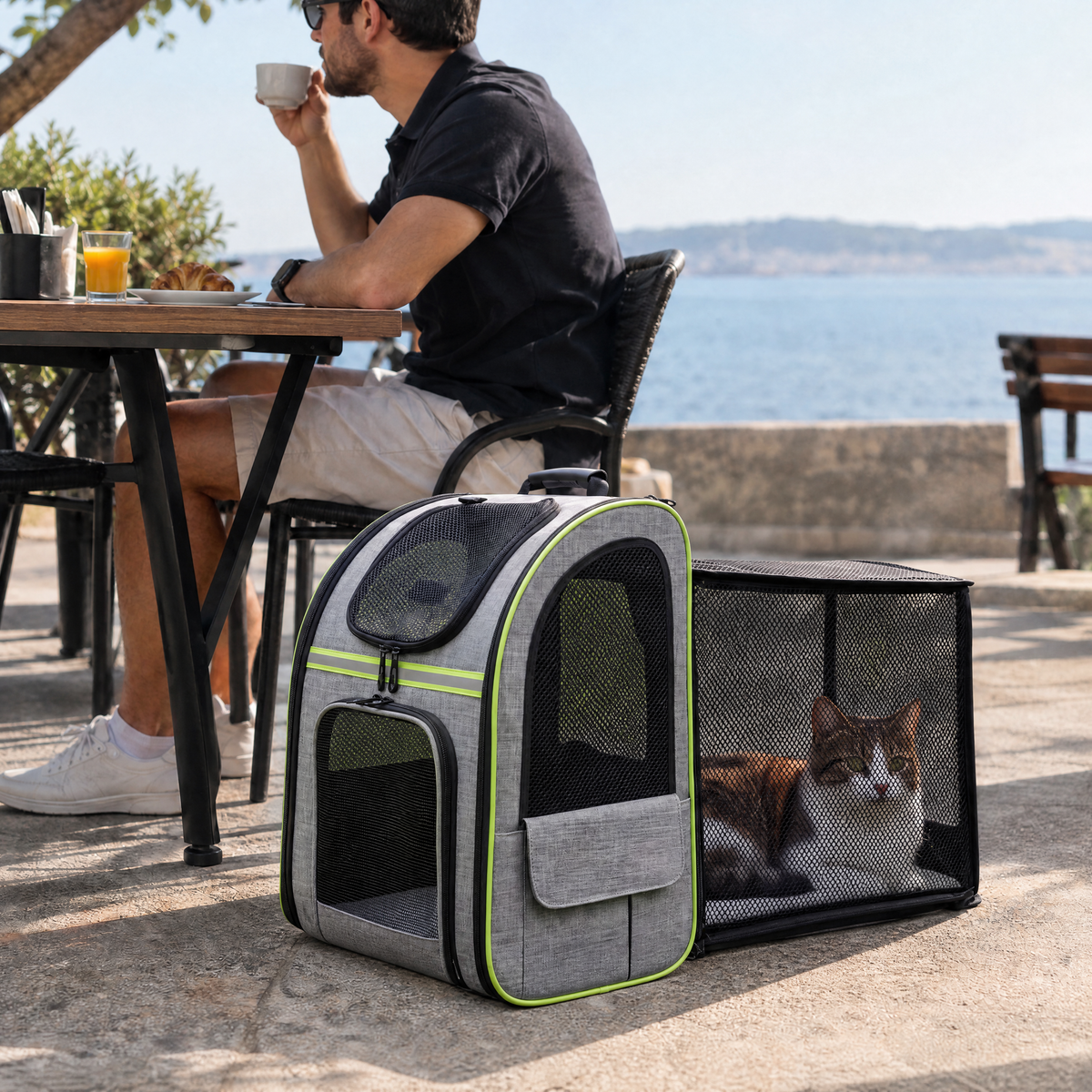 Mochila expansível para gatos
