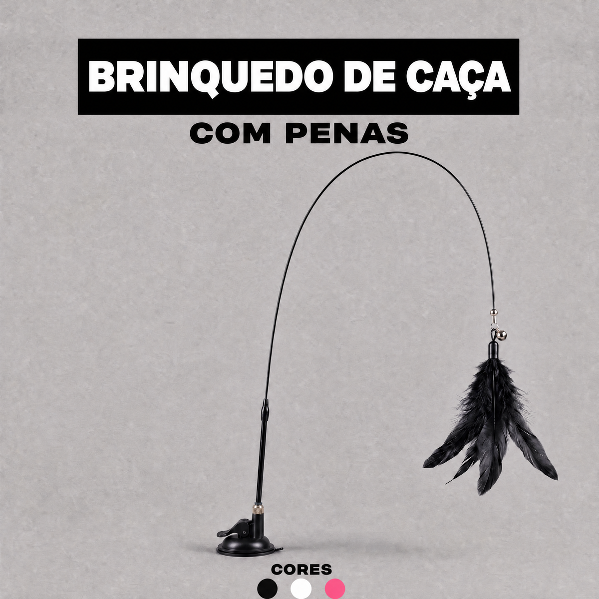 Brinquedo Interativo de Pena com Ventosa para Gatos