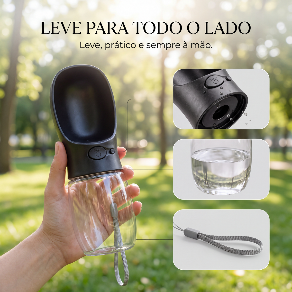 Garrafa de água portátil para gatos